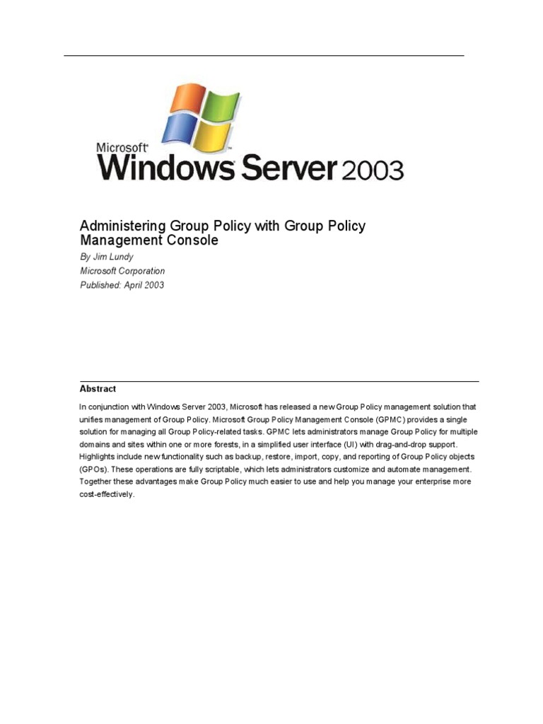 GPMC Administering | PDF | Group Policy | Active Directory