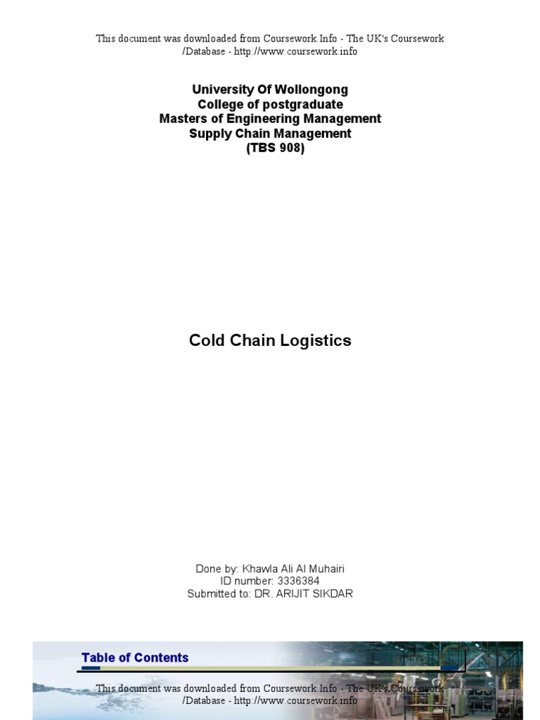 Cold Chain Logistics | PDF | Logistics | Supply Chain