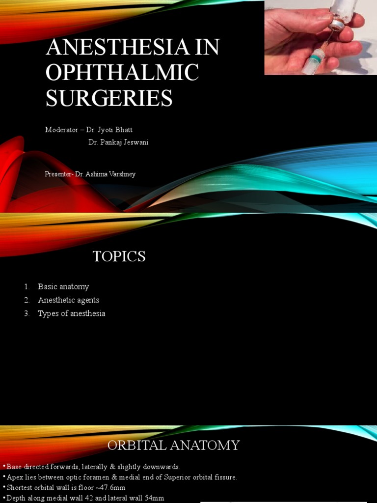 Ocular Anesthesia PDF Anesthesia Medical Specialties