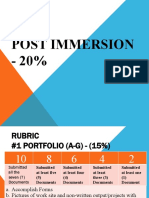 Post Immersion Rubrics