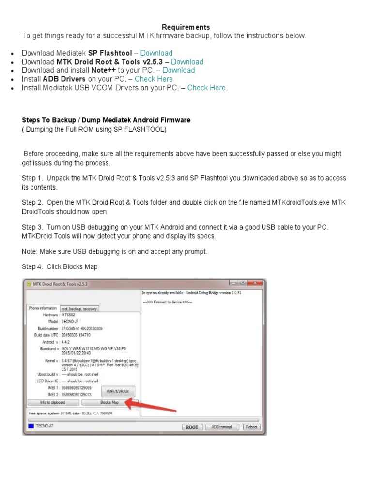 Steps To Backup - Dump Mediatek Android Firmware | PDF | Software.