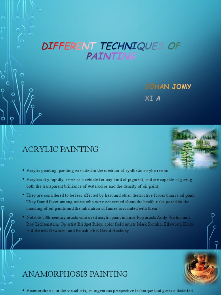 Different Techniques of Painting PDF Paintings Paint