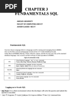 Chapter 3 SQL FUNDAMENTALS