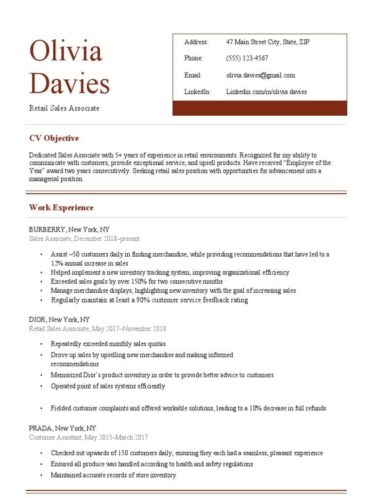 Pro CV Template Red PDF