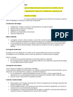 Condiciones y Medio Ambiente de Trabajo