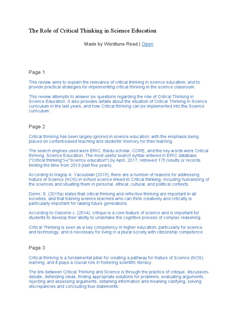 article-summary-of-the-role-of-critical-thinking-in-science-education