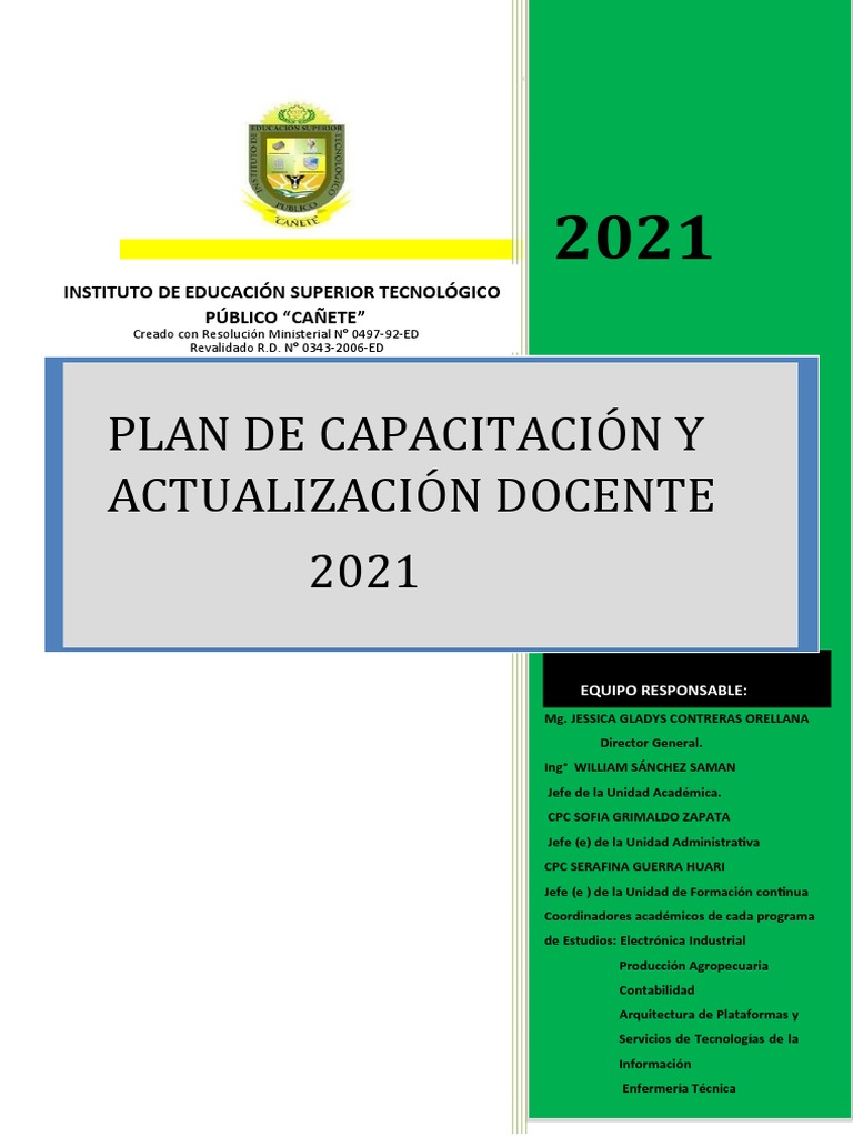 Plan de Capacitacion | PDF | Aprendizaje | Evaluación