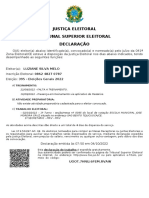 Declaração de trabalho eleitoral para Luiziane Silva Melo