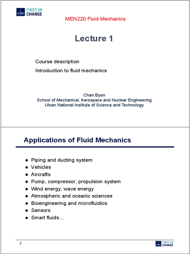 Introduction to Fluid Mechanics Analyzing the Forces and Motions of