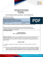 Activities Guide and Evaluation Rubric - Unit 2 - Task 4 - Speaking Production - En.es