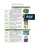 Divisiones de La Biología