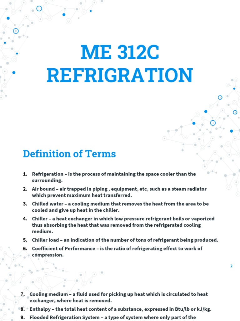 Definition of Terms Refrigeration PDF Heat Exchanger Refrigeration