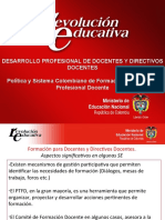 Desarrollo Profesional de Docentes Y Directivos Docentes Política y Sistema Colombiano de Formación y Desarrollo Profesional Docente