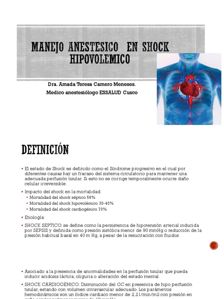 Manejo del Shock Hipovolémico | PDF | Sangre | Sistema cardiovascular