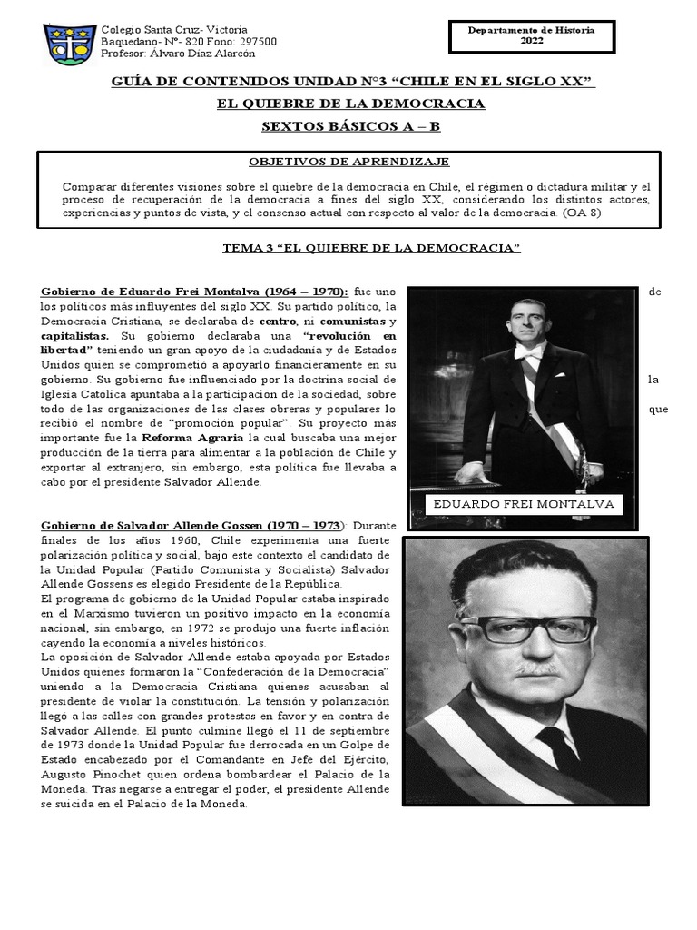 Quiebre de la Democracia en Chile | PDF | Dictadura | Augusto Pinochet