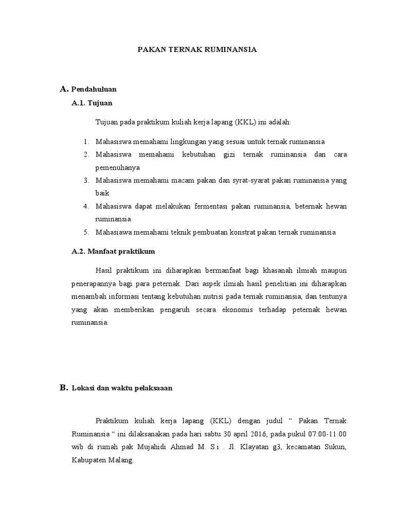 Pakan Ternak Ruminansia | PDF