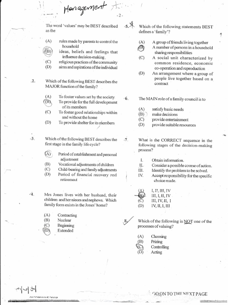 2008 Management Paper 1 | PDF