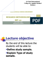Radiological Sciences Research Methodology Lecture on Study Samples