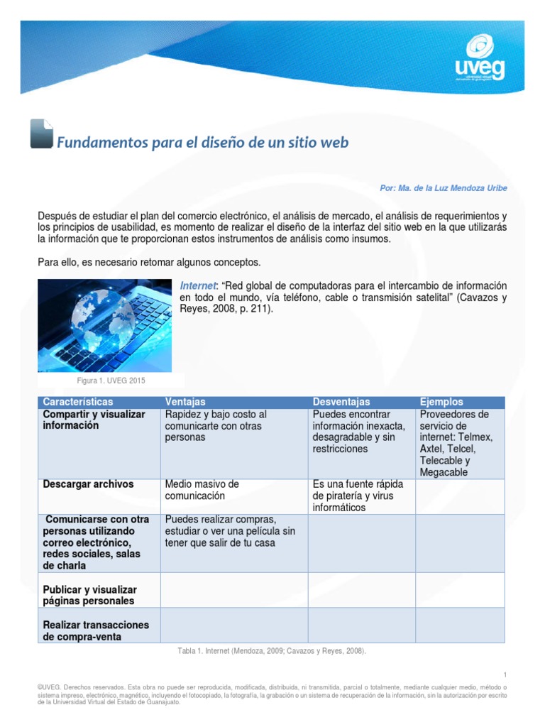 Fundamentos para El Diseño de Un Sitio Web: Internet | PDF | Internet ...