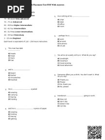 English Placement Test PDF 1
