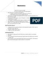 Badminton Rules Summary