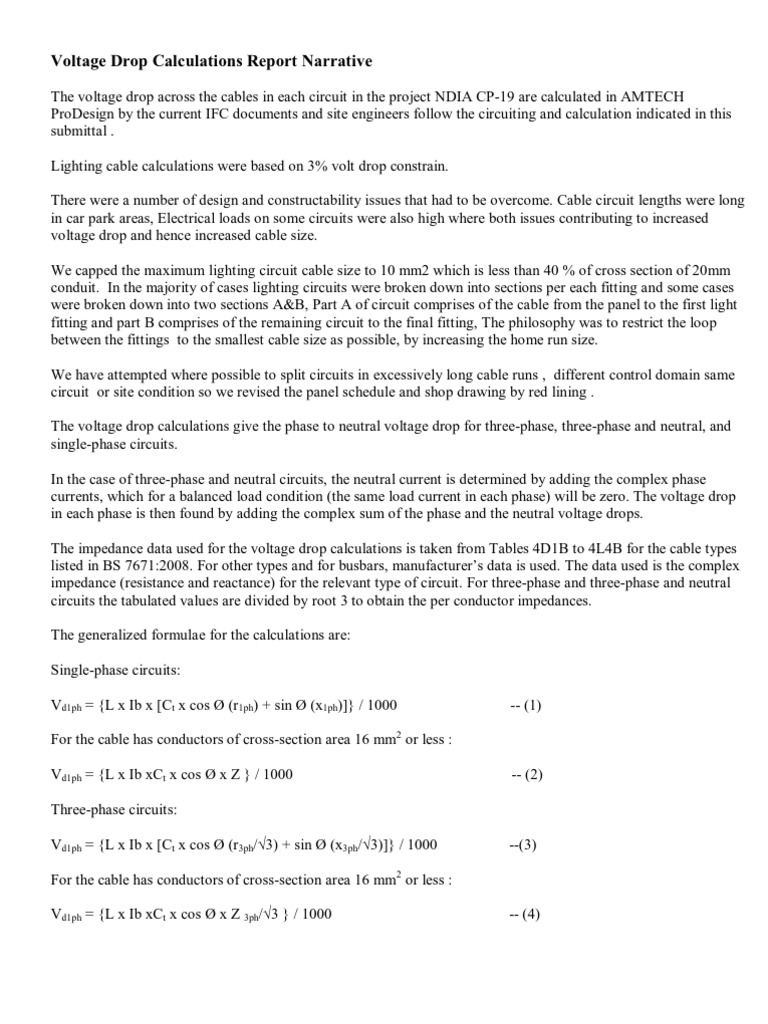 Voltage Drop Calculation Methods | PDF | Electrical Impedance ...