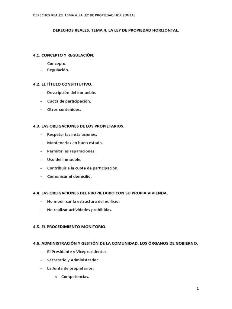 Ley de Propiedad Horizontal: Aspectos Clave | PDF | Propiedad | Mandato