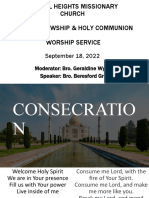 MEN'S FELLOWSHIP & HOLY COMMUNION SERVICE