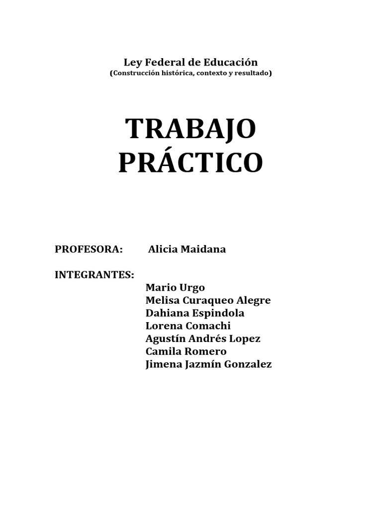 Analisis Ley 24.195 Ley Federal de Educacion | PDF | Educación de la ...