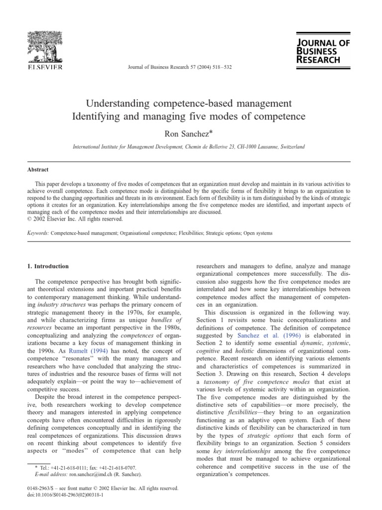 Understanding Competence-Based Management | PDF | Competence (Human