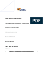 Trabajo: Realizar Un Cuadro Descriptivo: Diferencia Entre Macroeconomía y Microeconomía