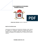 Cuerpo de Bomberos de Riobamba Regimen Especial: Código Del Proceso: Sie-001-Cp-Cbr-2014