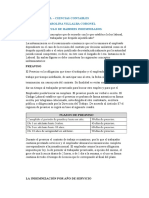 Derecho Laboral - Cálculo de haberes indemnizados