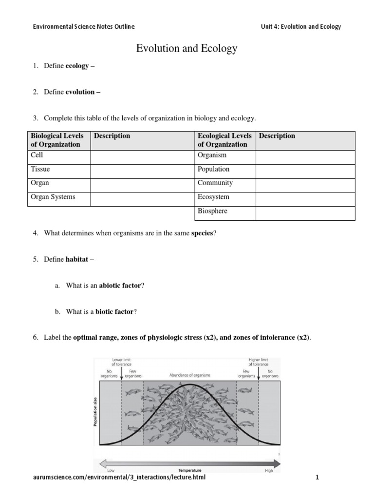 Evolution and Ecology Overview | PDF | Evolution | Ecology