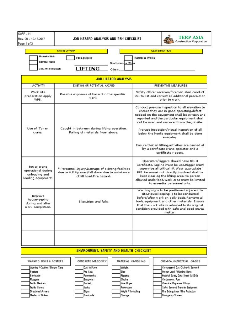 Jha Lifting Permit Tower Crane PDF