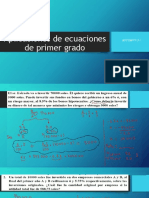 Aplicaciones de Ecuaciones de Primer Grado