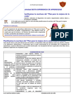 6ta Exp de Aprend ACTIVIDAD 02 Planificamos La Escritura Del Plan para La Mejora de La Salud Física en Familia