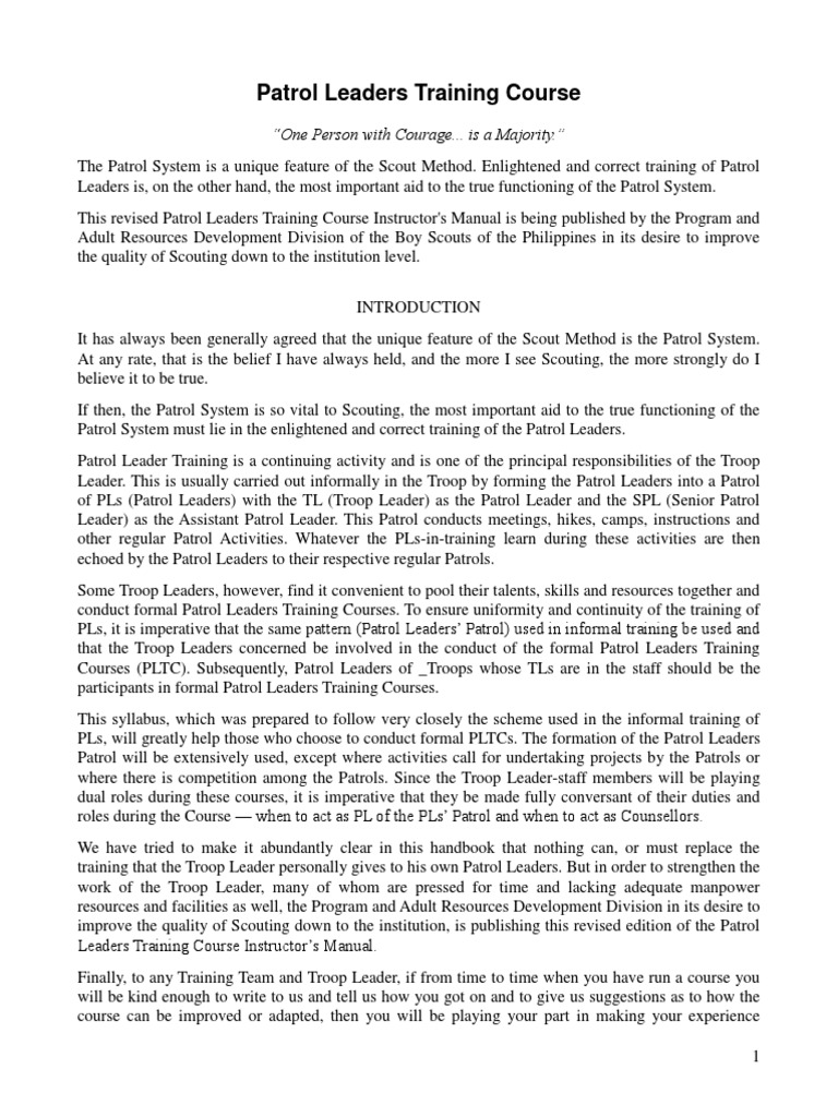 Patrol Leaders Training Course PDF Knot