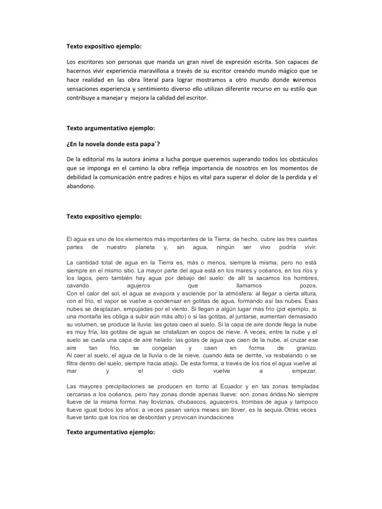 Texto expositivo ejemplo
