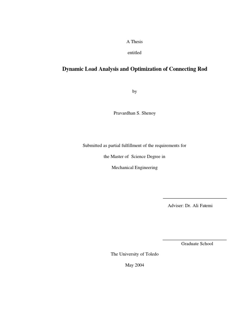 Dynamic analysis of connecting rod picture