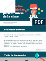 Actividades de Inicio de La Clase