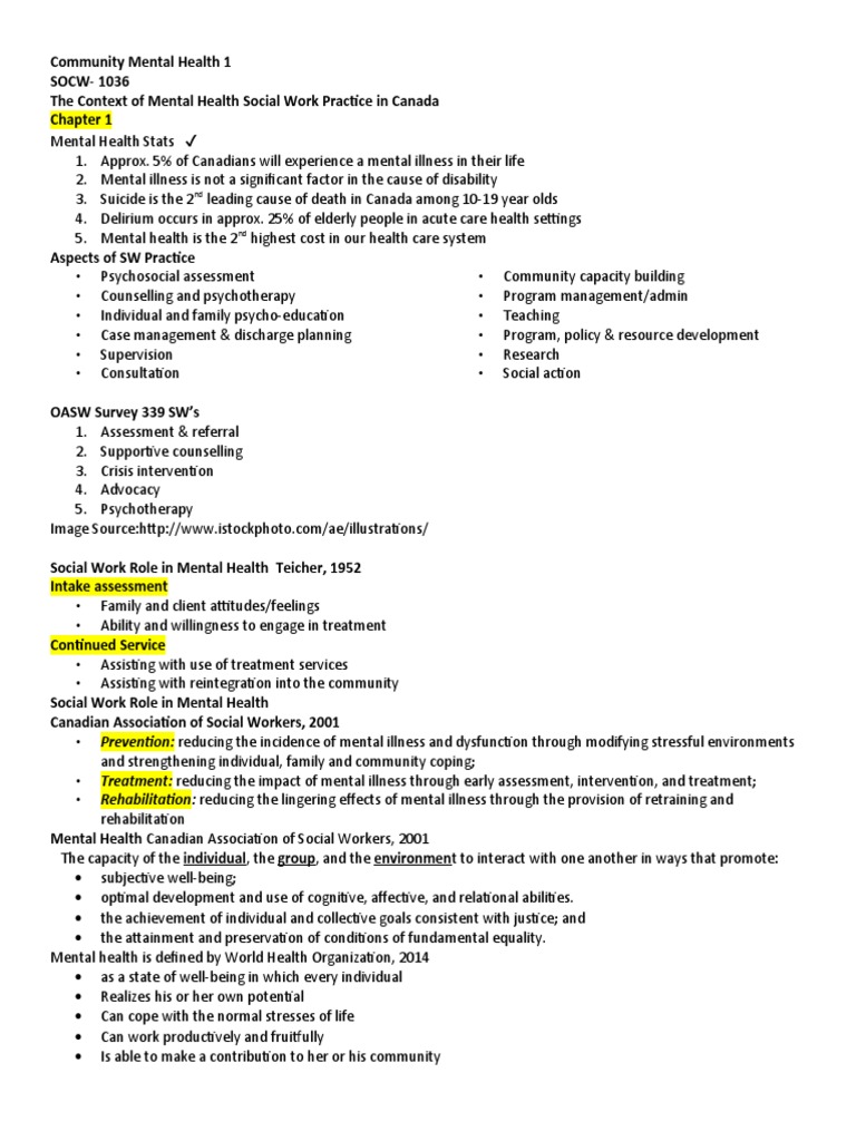 Social Work's Role in Canadian Mental Health | PDF | Social Work ...