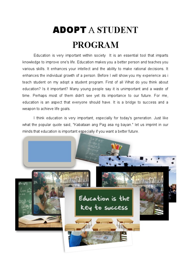 Adopt A Student: Program | PDF | Career & Growth | Wellness