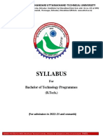 BTECH SYLLABUS 2022 (UTU) Latest
