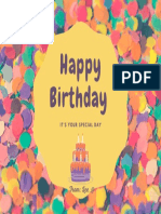 Yellow Confetti Background Birthday Card