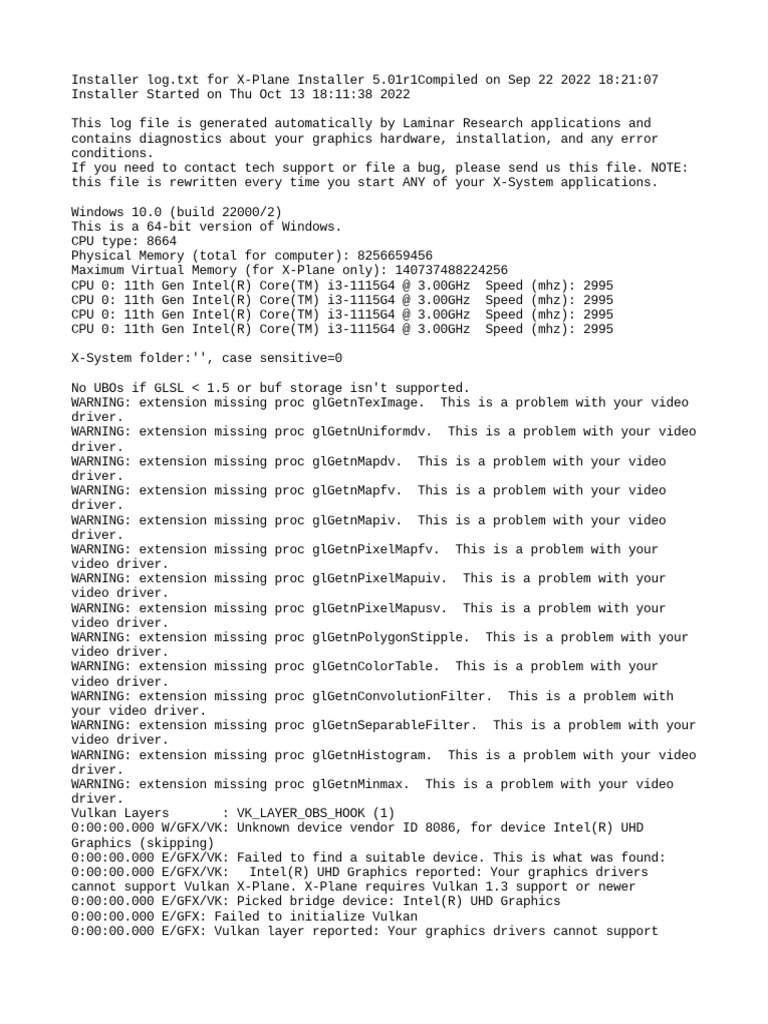 X-Plane Installer Log | PDF | Device Driver | Computer File