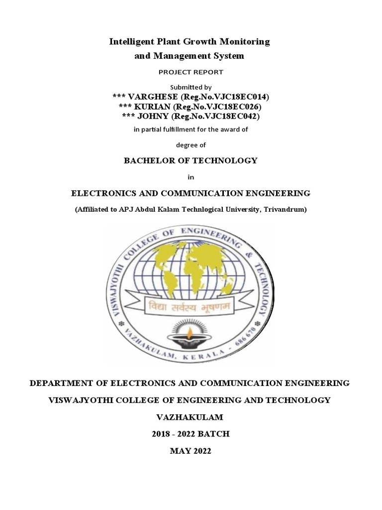 Intelligent Plant Monitoring System | PDF | Power Supply | Ph