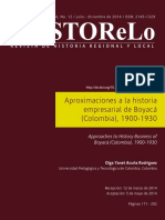 Acuña, O. Aproximaciones A La Historia Empresarial de Boyacá, Colombia 1900-1930