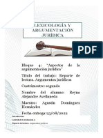 Alejandre - Reyna - Reporte de Lectura - Argumentos Jurídicos