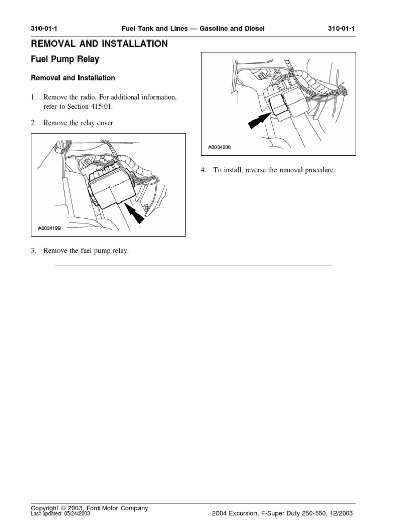 2004 F-350 Fuel Pump Relay | PDF